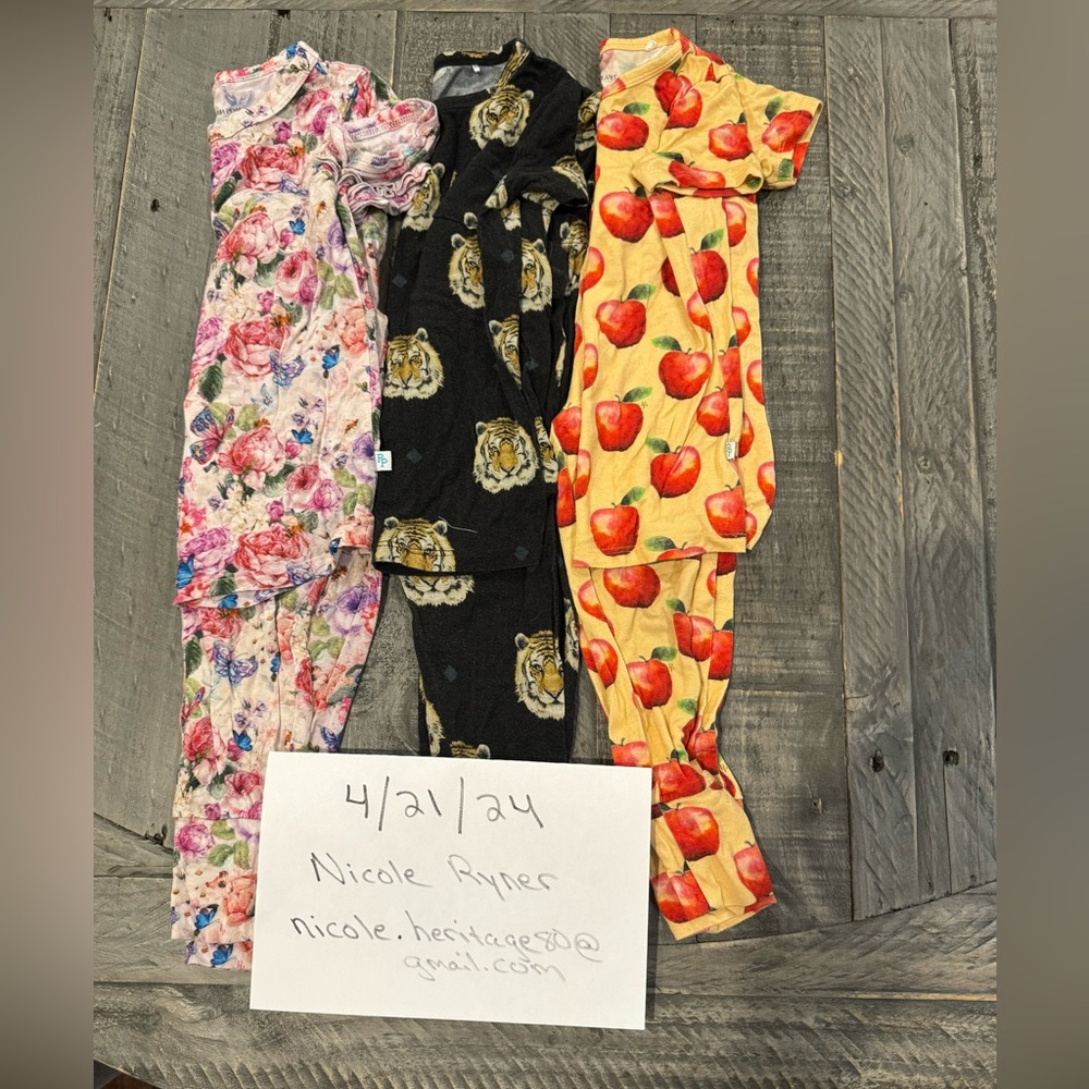 3 pairs of short-sleeved Posh Peanut PJ’s